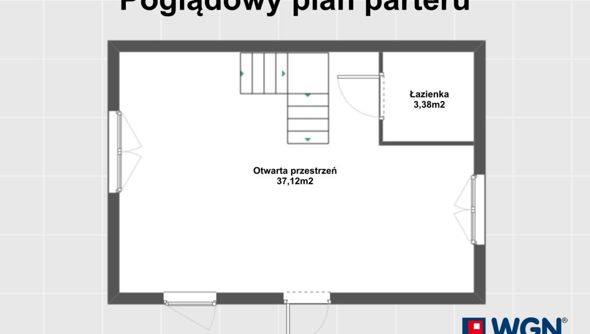 Poglądowy rzut parteru, D ul. Leśna Czołowo